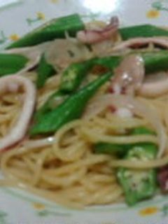 オクラとイカの和風パスタ-レシピのメイン写真