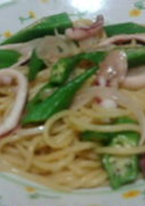 オクラとイカの和風パスタ-レシピのメイン写真