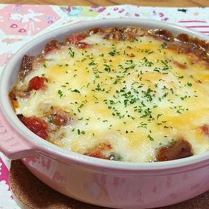 リメイク★トマトと半熟卵のカレードリア★