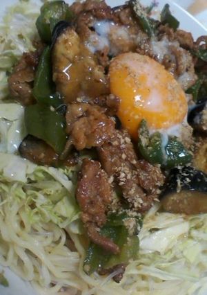 ジャージャー麺風♪ナス肉みそ冷麺♡-レシピのメイン写真