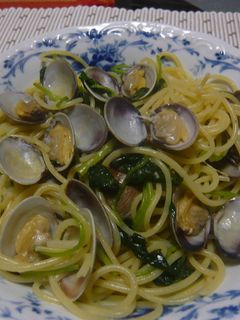 あさりとみつばの和風スパ-レシピのメイン写真