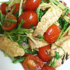 รูปของ 豚肉・水菜・トマトのイタリアン炒め★
