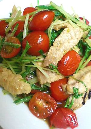豚肉・水菜・トマトのイタリアン炒め★-レシピのメイン写真
