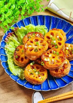 ご飯泥棒！あまから~れんこんのはさみ焼き-レシピのメイン写真