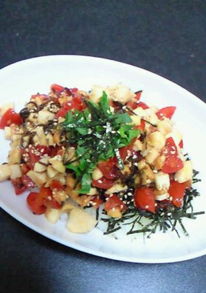 暑い夏に！カフェ風トマトと長芋のどんぶり-レシピのメイン写真