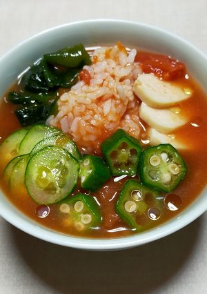 トマト缶でイタリア風？冷や汁-レシピのメイン写真