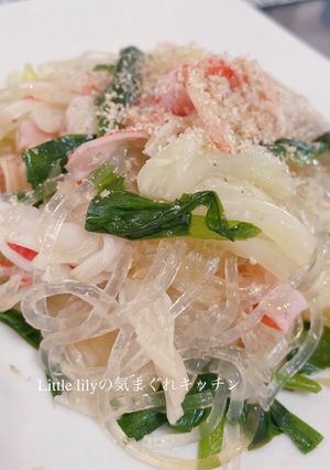 レンジで簡単！カニカマと春雨の中華煮-レシピのメイン写真