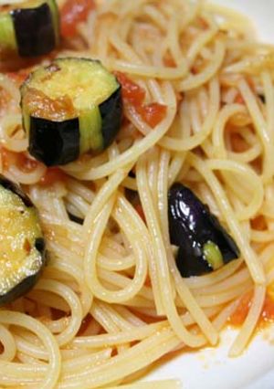 茄子のトマトソーススパゲティ-レシピのメイン写真