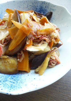 なすとにんじんの中華風かにかま炒め。-レシピのメイン写真