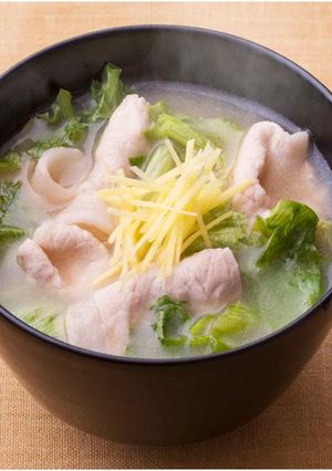 レタスと豚肉のシャキシャキみそ汁-レシピのメイン写真
