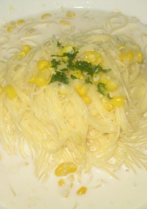 コーンクリームスープパスタ-レシピのメイン写真