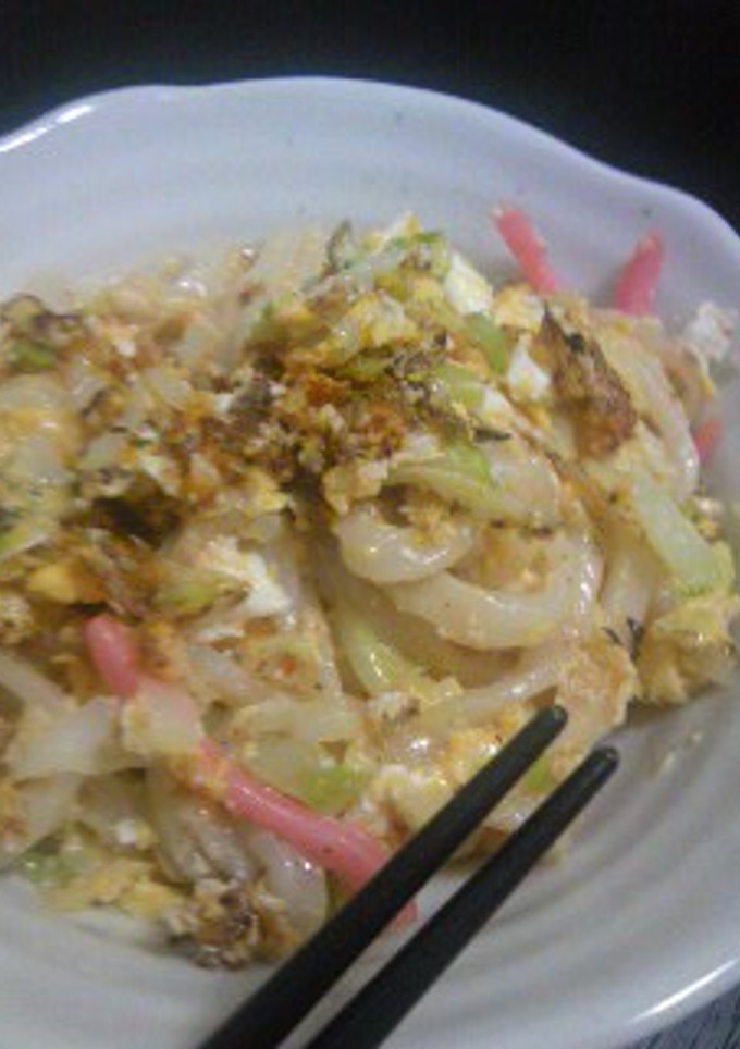 焼きうどん☆イカめんたいマヨ-レシピのメイン写真