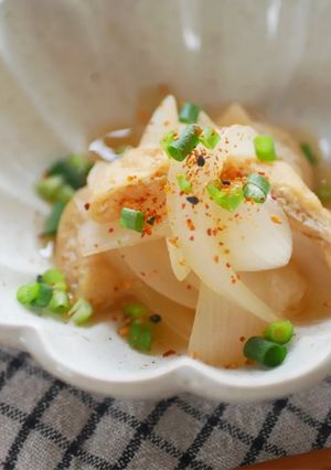 新玉ねぎと油揚げのさっと煮。-レシピのメイン写真