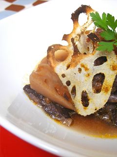 れんこんと牛すじのスパイシーとまと煮-レシピのメイン写真