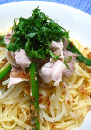 ♪オクラともやしと大葉の和風パスタ♪-レシピのメイン写真