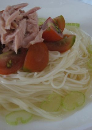 トマトたっぷりそうめんコンソメ味-レシピのメイン写真