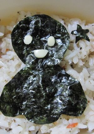 簡単!海苔で、てるてる坊主☆彡キャラ弁♪-レシピのメイン写真