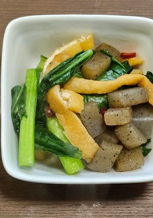 小松菜とこんにゃくと油あげ-レシピのメイン写真
