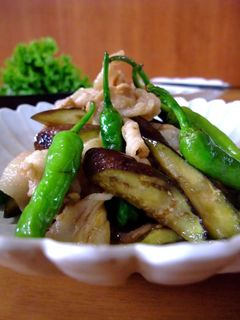 【旬】豚と茄子・しし唐の和風カレー炒め-レシピのメイン写真