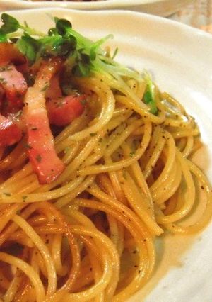 ベーコンと大葉にんにく醤油のパスタ*-レシピのメイン写真