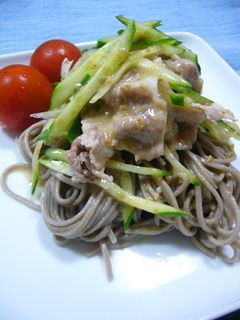 ごまだれで☆豚しゃぶそば-レシピのメイン写真