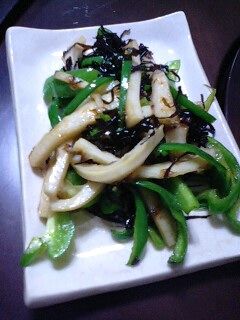 味付け塩昆布だけ☆ちくわとピーマン炒め-レシピのメイン写真