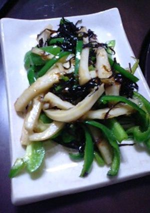 味付け塩昆布だけ☆ちくわとピーマン炒め-レシピのメイン写真