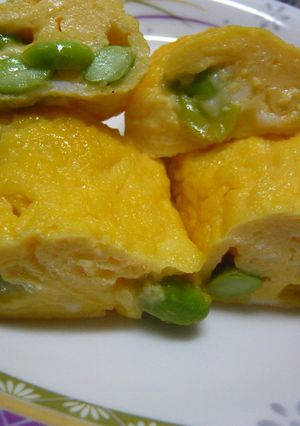 残った枝豆を玉子焼きに☆in チーズ入り-レシピのメイン写真