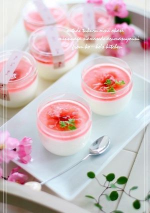 ❀桜・香味❀ヨーグルトみるくプリン-レシピのメイン写真