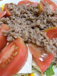 おしゃれサラダ 豚ひき肉あんかけ-レシピのメイン写真