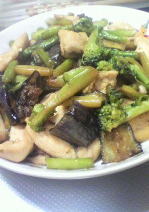 鶏ﾑﾈ肉となすパラッコリーの炒めもの-レシピのメイン写真