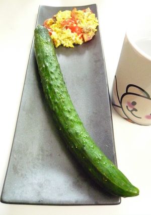 痩せるきゅうり3 きゅうりスプーンエッグ-レシピのメイン写真