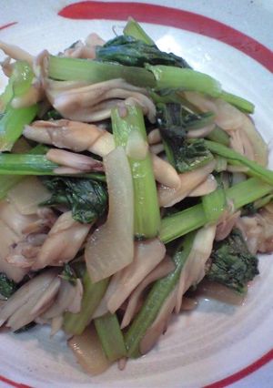 紹興酒が隠し味♡舞茸と青菜の中華炒め-レシピのメイン写真