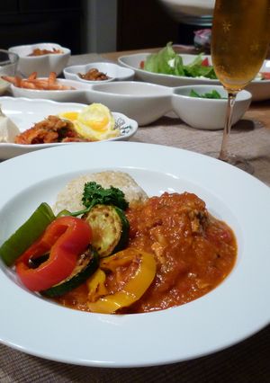 サプリ米でCafe風 鶏トマ煮DON-レシピのメイン写真