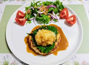 簡単夏の夕飯！鶏大根おろし豆腐ハンバーグ-レシピのメイン写真