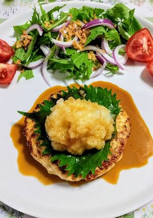 夏の夕飯!簡単和風おろし豆腐ハンバーグ-レシピのメイン写真