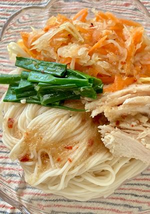 玉ねぎドレッシングのサラダそうめん-レシピのメイン写真