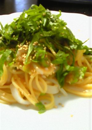 おくらと明太子といかの冷製パスタ-レシピのメイン写真