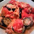 簡単 ナスとトマトの鮭フレークチーズ焼き
