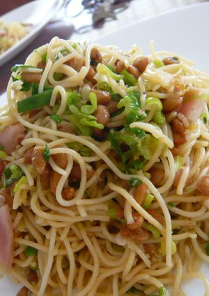 たっぷりネギのベーコン納豆スパ♪-レシピのメイン写真