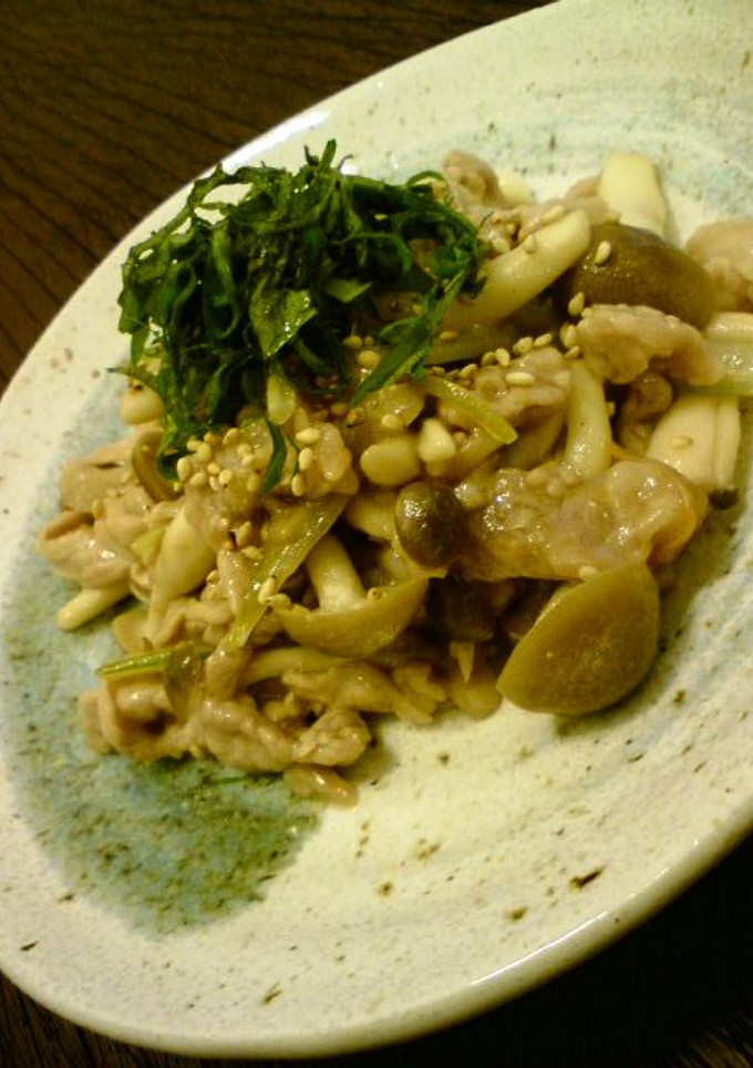 豚肉ときのこの梅肉ソース炒め-レシピのメイン写真