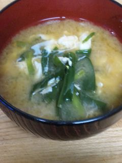 ニラ×卵のお味噌汁-レシピのメイン写真