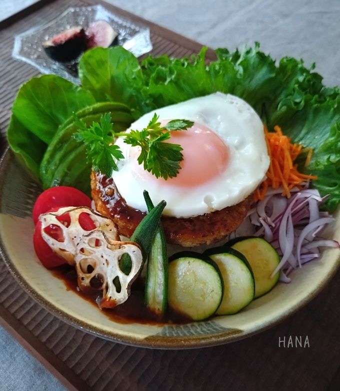 野菜たっぷり🥗カフェ風 ロコモコ丼-レシピのメイン写真