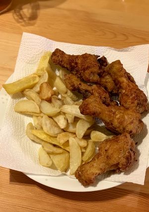 夫も喜ぶフライドチキン　スープつき。-レシピのメイン写真