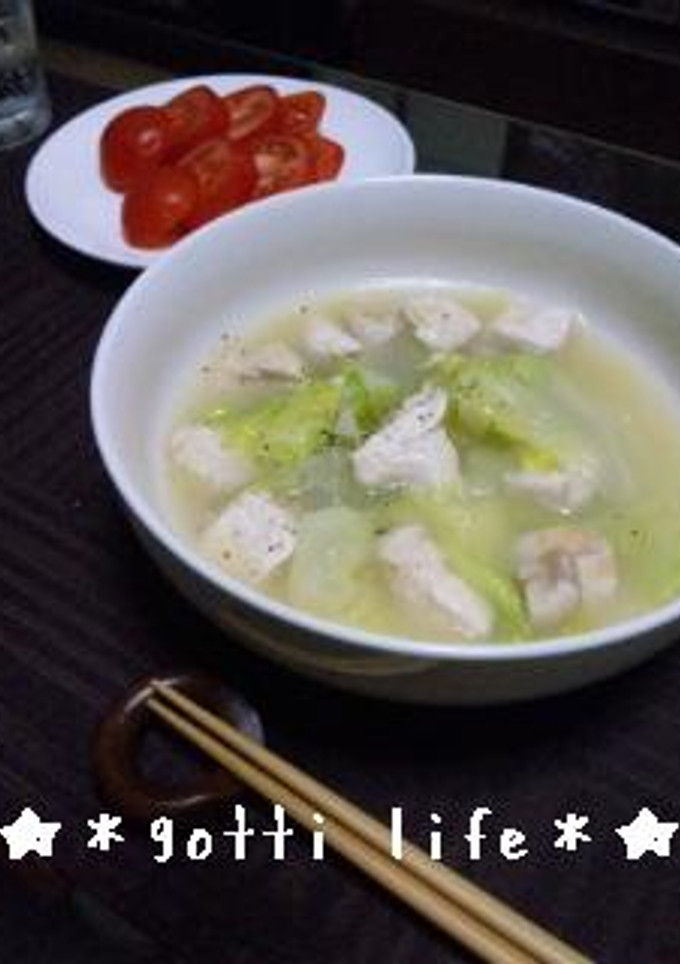 鶏とレタスのとろっとスープ-レシピのメイン写真