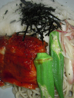 冷製蕎麦&うどん(鰻とオクラとトロロ)-レシピのメイン写真