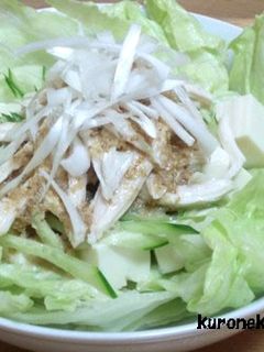 ○民!?蒸し鶏と豆腐の胡麻サラダ♫♬-レシピのメイン写真
