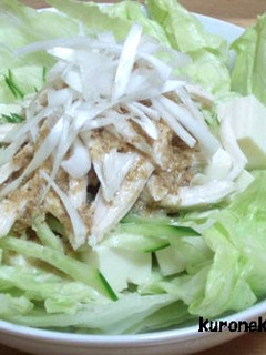 ○民!?蒸し鶏と豆腐の胡麻サラダ♫♬-レシピのメイン写真