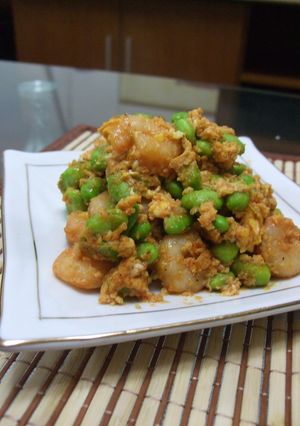 エビと枝豆と玉子の炒め物（ケチャップ味）-レシピのメイン写真