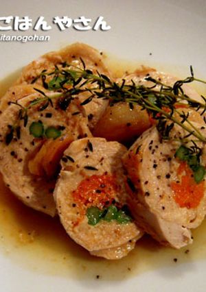 チキンロールの白ワイン煮★★★-レシピのメイン写真